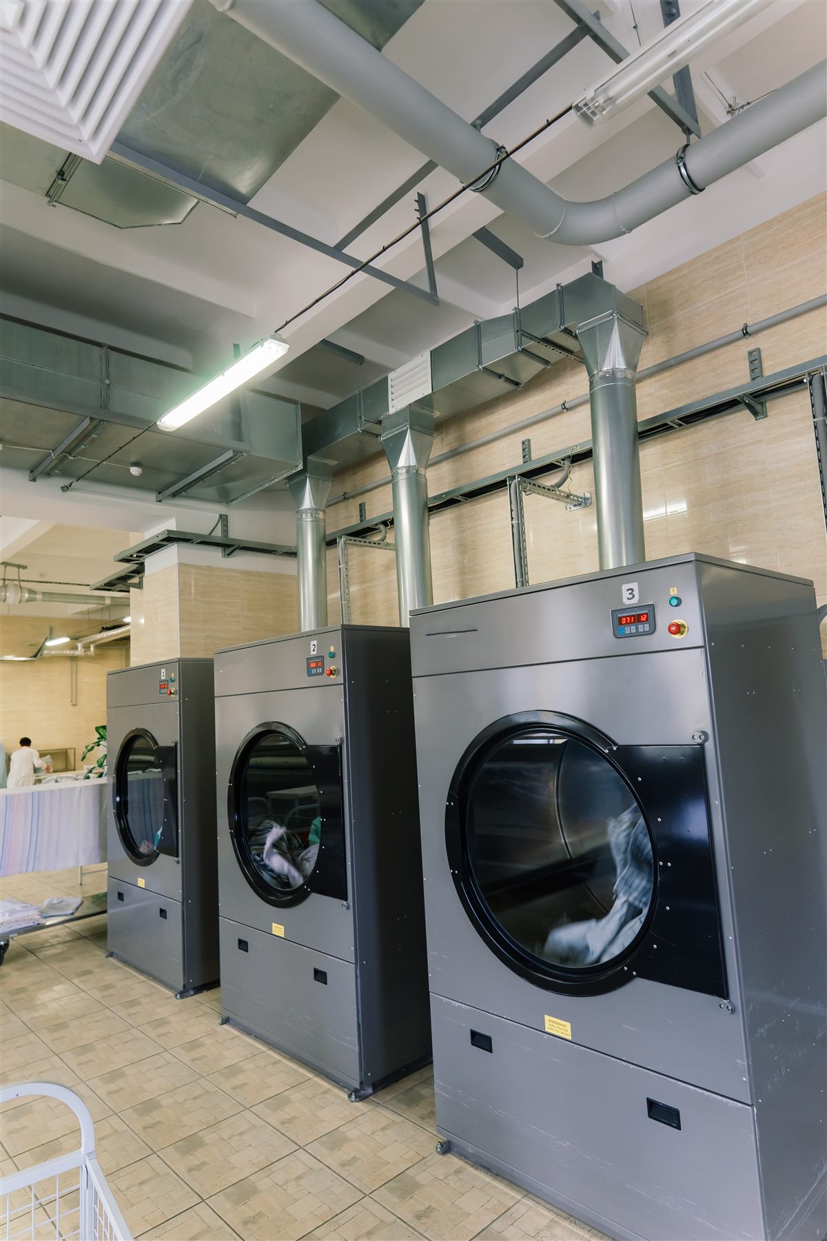 Line of industrial laundry machines